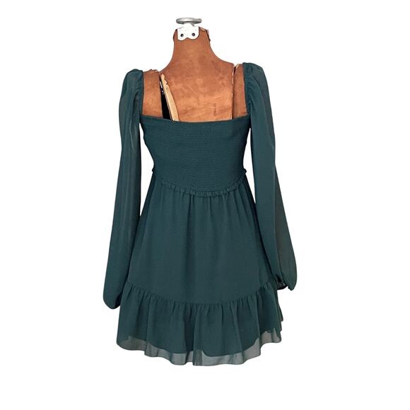 Aritzia Wilfred Sz S Tempest Dress Square Neck Sheer Holiday Party Romantic Airy - Picture 4 of 13